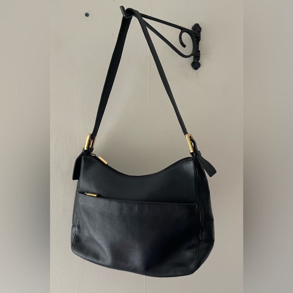 Vintage St John’s Bay Black Leather Handbag